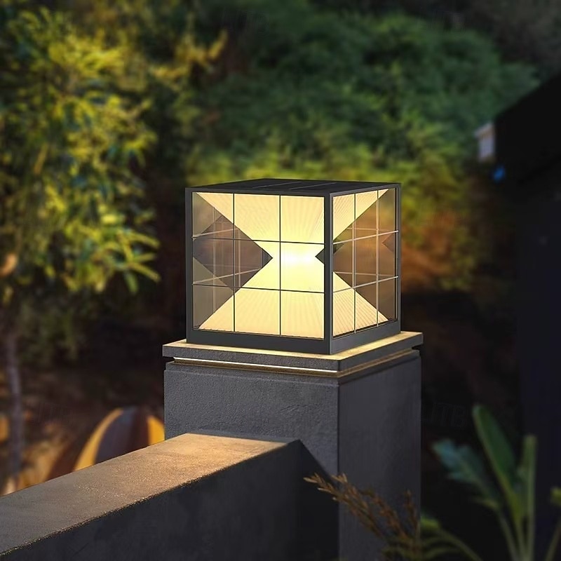 مصباح حائط خارجي LED مربع أبيض دافئ مصباح عمود خارجي مقاوم للماء مصابيح عمود الفناء للمنزل والشرفة والفناء الخارجي والمرآب والفناء الخارجي مصابيح عمود الفانوس 2026 - $230.79 –P3