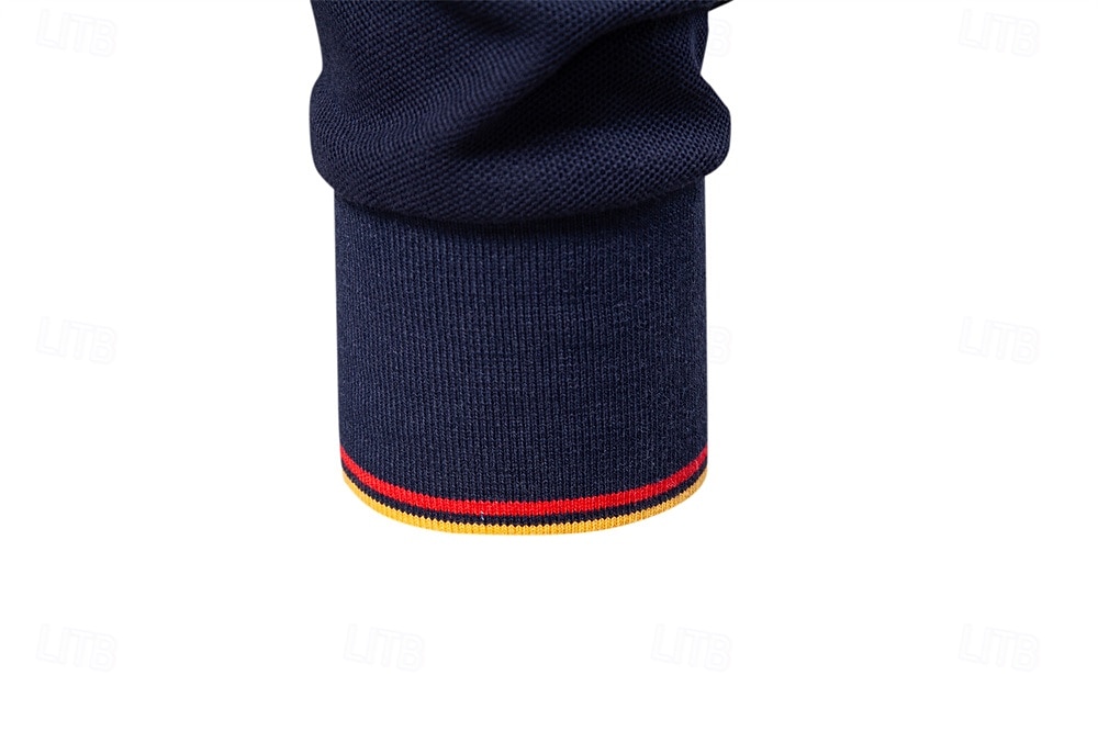 Hombre Polo Trabajo Negocio Cuello Vuelto Manga Larga Ocio Cómodo Plano Bloque de Color Puro Todas las Temporadas Ajuste regular Rojo rubí Negro Blanco Azul Marino Oscuro Gris claro Verde Ejército 2026 - $22.99 –P40