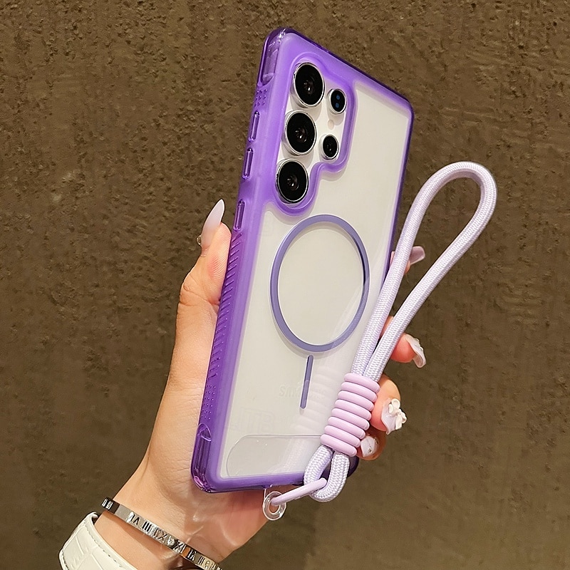 2025年 電話 ケース 用途 サムスンのギャラクシー S25 Ultra Plus S25エッジ S24 Plus バックカバー ストラップ付き ワイヤレス充電をサポート 耐衝撃 レトロ風 TPU アクリル コレクション – $15.99 –P13