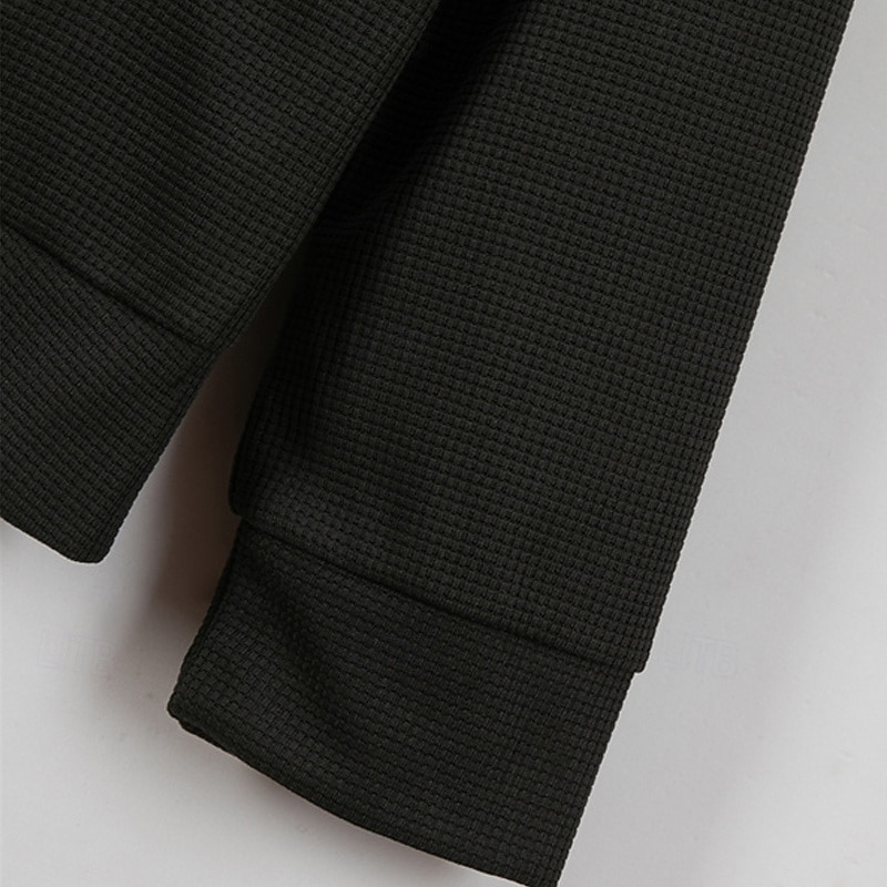 Herren Waffeljacke Freizeitjacke Urlaub Täglich Atmungsaktiv Tasche Spleißen Frühling Herbst Farbblock Mode Klassisch Revers Regulär Wein Dunkelgrün Braun Grau Jacken 2025 - $27.99 –P7