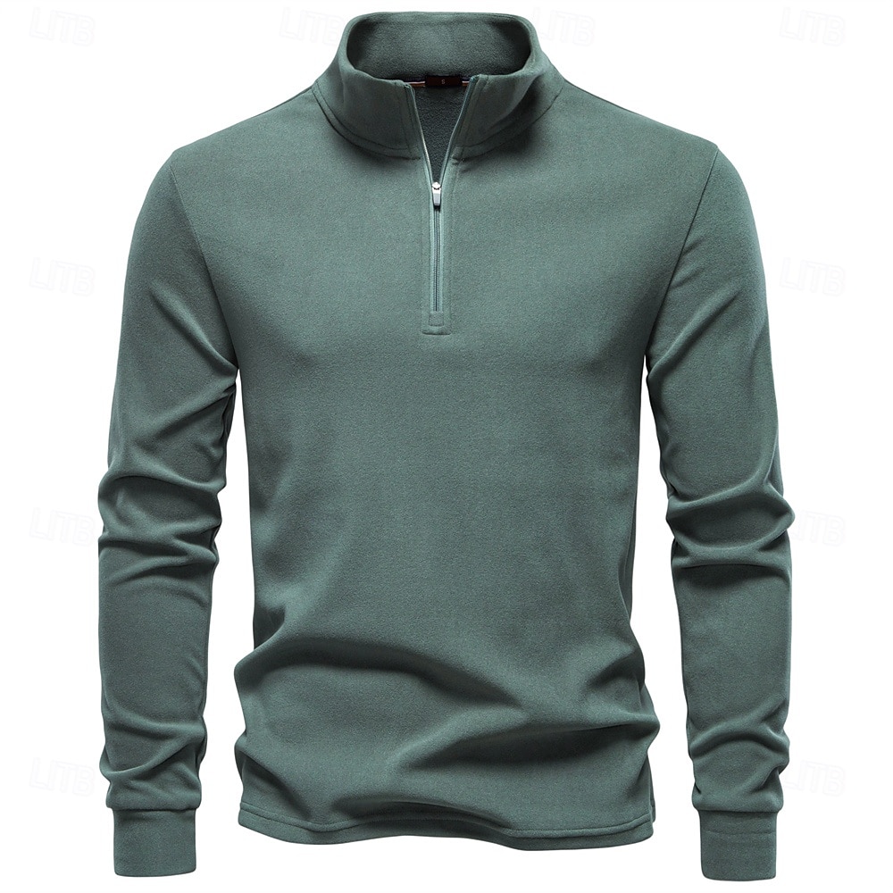 Per uomo Felpa con zip corta Nero Blu marino Blu Verde Cachi Collo Alto Semplice Lavoro Sport & Outdoor Casuale senza stampa Cool Casual Maglione Primavera Autunno Abbigliamento Felpe con cappuccio del 2026 a $26.99 –P1