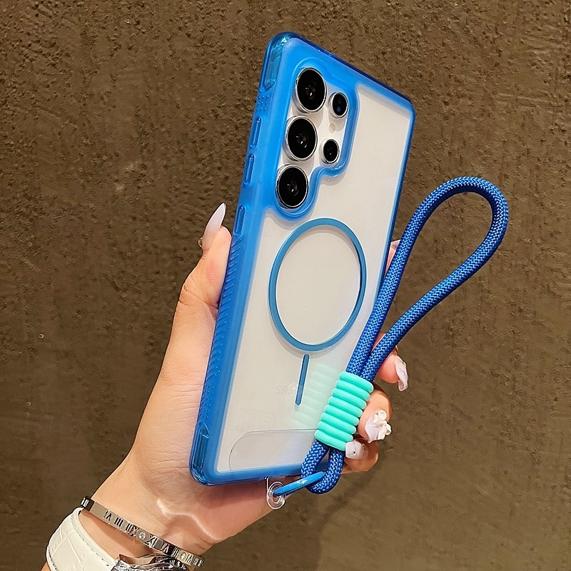 2025年 電話 ケース 用途 サムスンのギャラクシー S25 Ultra Plus S25エッジ S24 Plus バックカバー ストラップ付き ワイヤレス充電をサポート 耐衝撃 レトロ風 TPU アクリル コレクション – $15.99 –P12