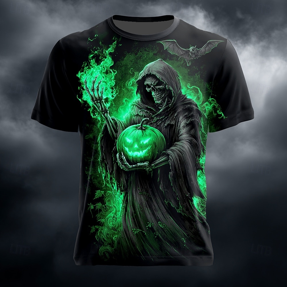 Halloween Mannen Pompoen Grimer T Shirt Korte Mouw T-shirt 3D Print Crew Neck Shirt Overdreven Designer Horror Club Feest Straat Blauw Oranje Groen Zomer Lente Alle Seizoenen Kleding Apparel 2026 - $22.99 –P2