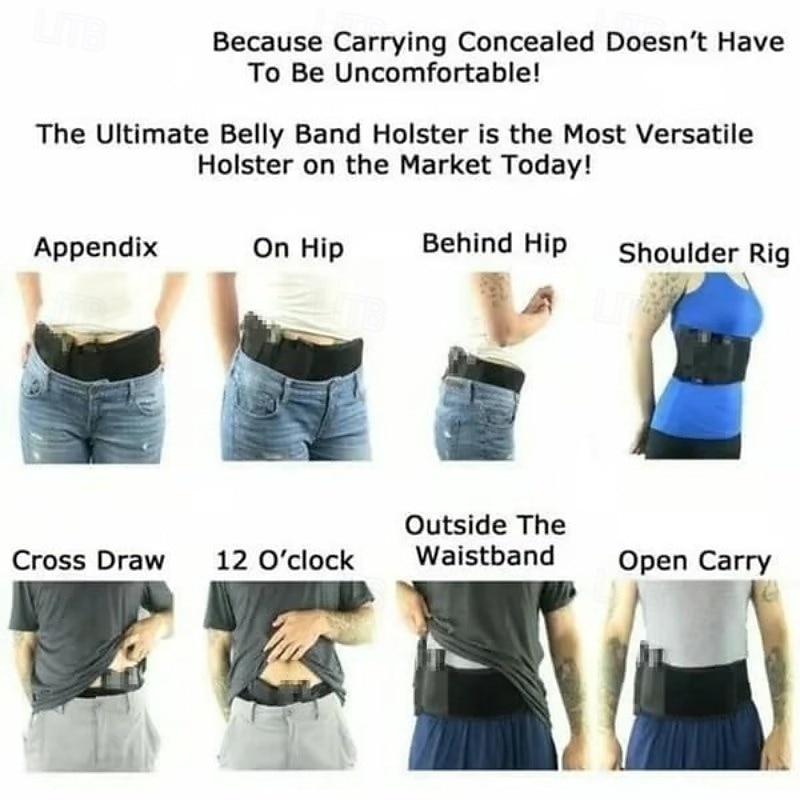 Ultimate Belly Band Holster Concealed Carry Waistband Pistol Holder Neoprene Tactical Holster Outdoor Hidden Carry Universal Gun Belt With Magazine Pouch Secure Handgun Clip 2026 - $11.99 –P6