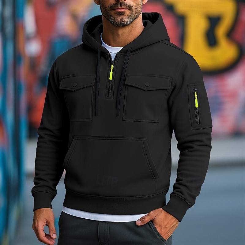 Per uomo Felpa con cappuccio Felpa con cappuccio a zip intera Felpa con cappuccio in pile Felpa con cappuccio tattica Nero Bianco Verde militare Rosso Borgogna Con Cappuccio Semplice Cerniera Tasca del 2025 a $27.99 –P5