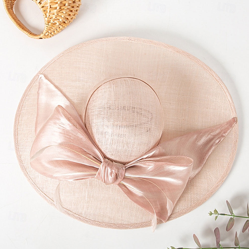 Hatter Sinamay Solhatt Bryllup Ferie Te Fest Hesteløp cocktail Elegant Årgang Solbeskyttelse Med Sløyfe Hodeplagg Hodeplagg 2025 - $168.99 –P7