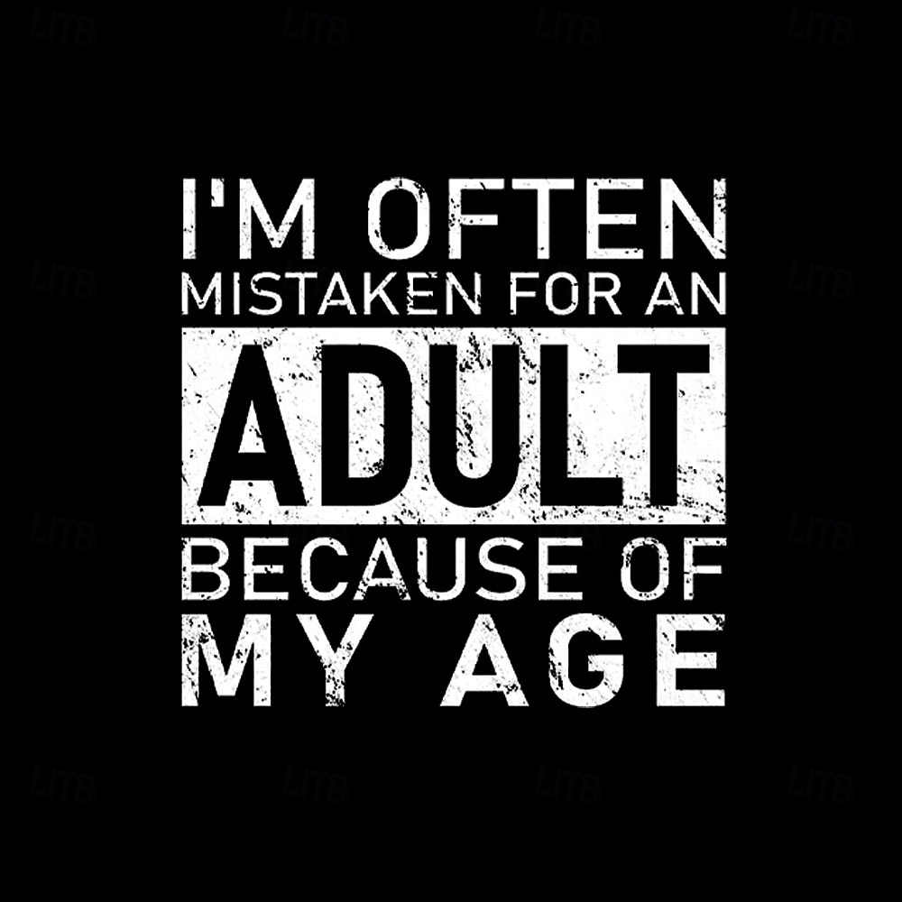 Felpa da Uomo Grafica a Collo Giro "Spesso Vengo Scambiato per un Adulto a Causa della Mia Età" Umorismo di Gioco di Parole del 2026 a $28.99 –P2
