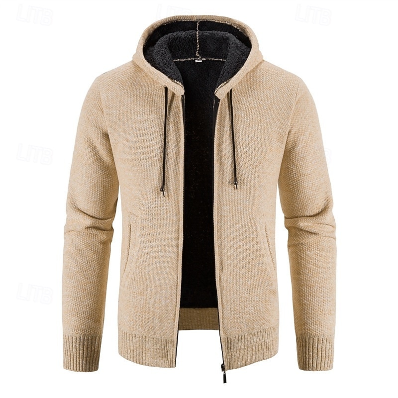 Herren Pullover Kleid Pullover Strickjacke Reißverschluss-Pullover Strickpullover Gerippt Stricken Normale Oberteile Gestrickt Gerippt Einfach Mit Kapuze Mode Schals Geschäft Lässig Bekleidung Herbst 2025 - $25.99 –P6