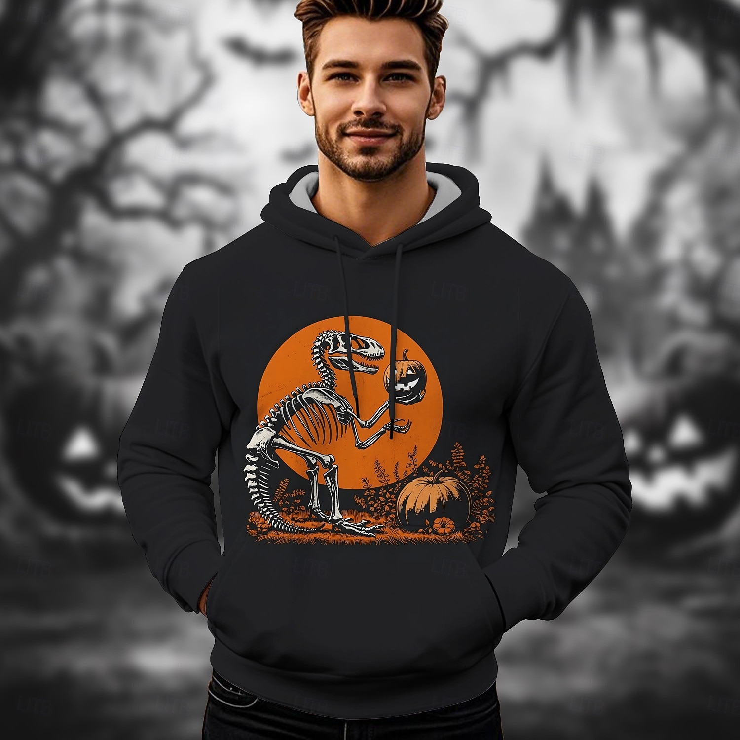 Tök Kapucnis felsőrész Pullover Karakter Grafikus Kompatibilitás Férfi Női Uniszex Felnőttek Mindszentek napja Farsang 3D nyomtatás Teljesítmény Parti 2025 - $29.99 –P3