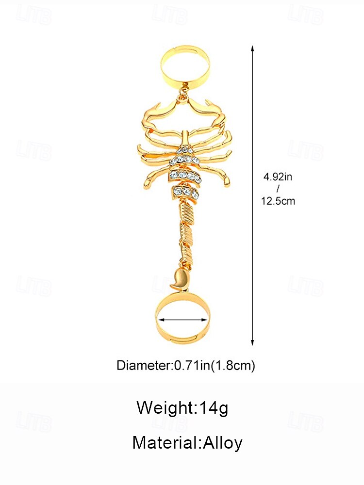 Halloween-armband met schorpioenvormige strasssteentjes voor dames, stoere punkstijl, perfect voor feestoutfits en gewaagde kostuums 2025 - $9.99 –P11