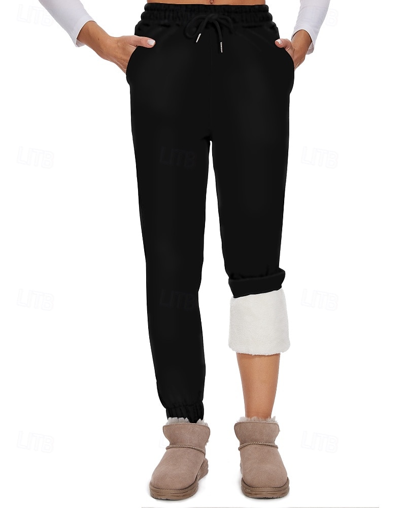 Mujer Pantalones de lana Persona que practica jogging pantalones Ropa de calle Casual Longitud total Cintura Media Plano Bolsillo Diseño de cordón elástico Cómodo Calle Ropa Cotidiana Fin de semana 2026 - $26.99 –P2