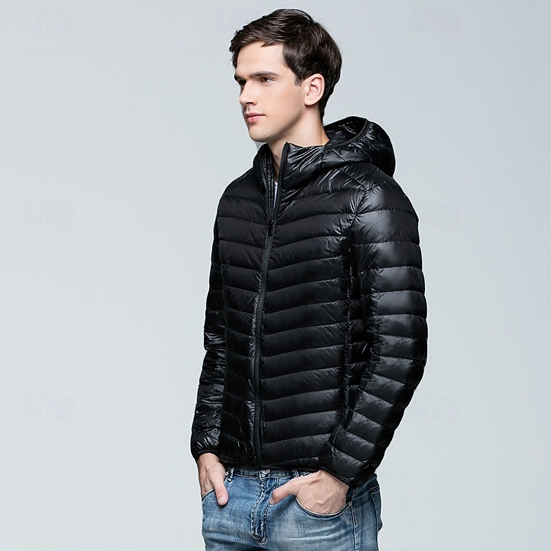 Męskie Płaszcz zimowy Dół kurtka puchowa Kurtka pikowana Kieszeń 50% biały puch kaczy Urlop Dzienne zużycie Randka Regularny Moda Codzienny Wygodny Keep Warm Jesień i zima Jednolity/zwykły kolor Wino 2026 - $45.99 –P5