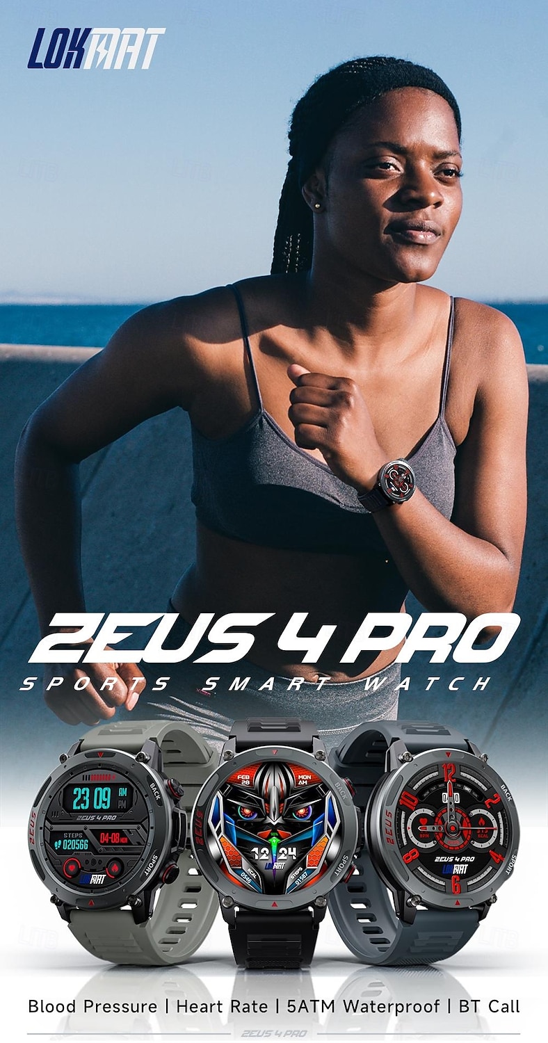 LOKMAT ZEUS 4 PRO Умные часы 1.43 дюймовый Смарт Часы Bluetooth Контроль температуры Педометр Напоминание о звонке Совместим с Android iOS Женский Мужчины 2025 - $42.99 –P1