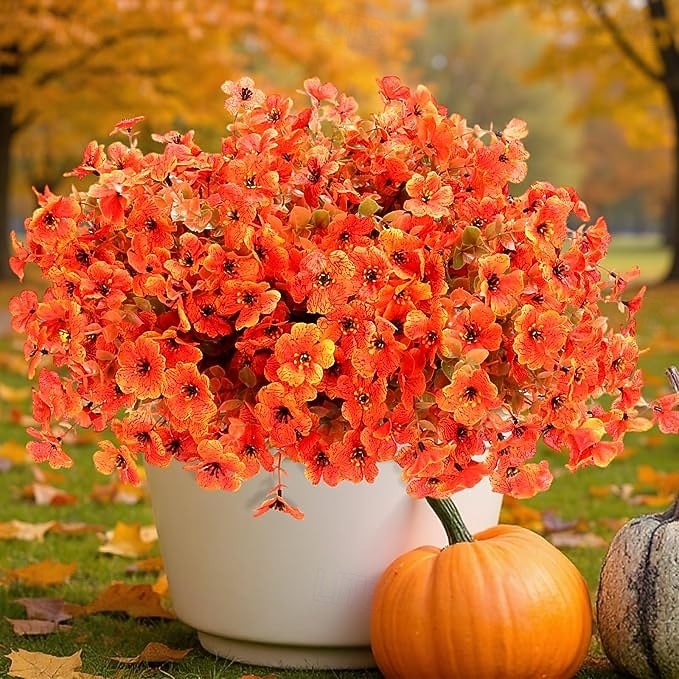 12 Bundles Fall Faux Mums for Outdoor Planters Artificial Fake Mums Fall Decorations for Outdoors Home Fall Autumn Faux Silk Flowers Plants Look Real UV Resistant for Outside Home Porch Patio 2025 - $26.99 –P2