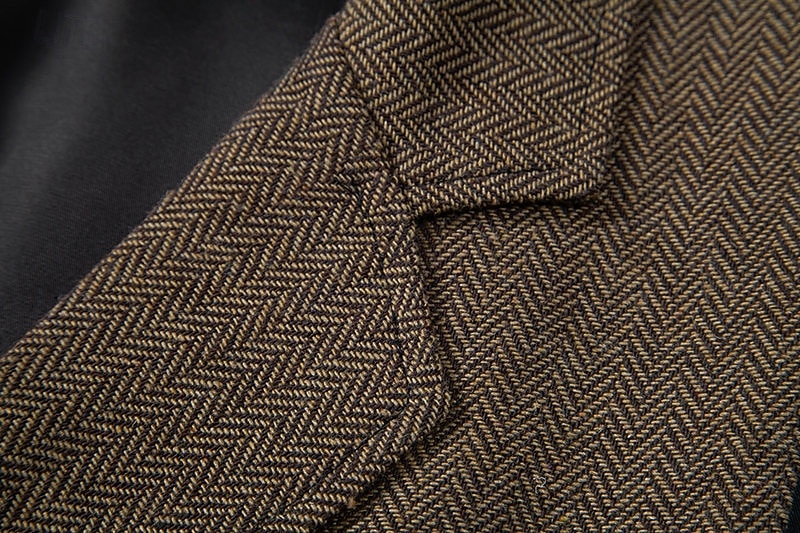 Herre سترة Veste Feriereise Daglig Bryllupsfest Stevnemøte Årgang Mote Vår Høst Lomme Knapper Polyester Tweed Bekvem عادي Fiskebein Dobbeltkneppet Hakkjakkeslag Normal Burgunder kaffe Grå Vest 2025 - $35.99 –P7