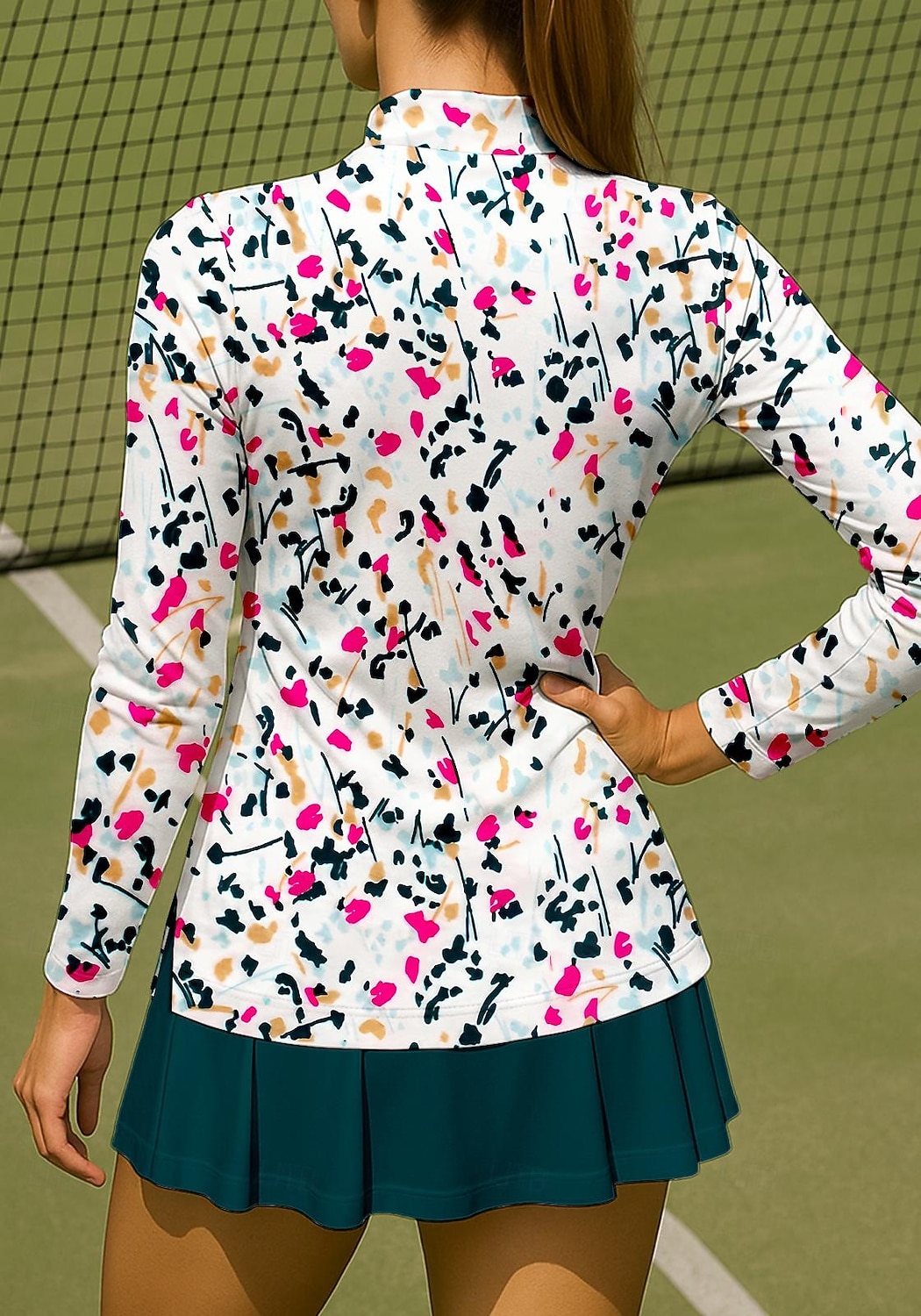 Γυναικεία Άνθινο Σποτ Ομίχλης Πουκάμισο Αθλητικό πουκάμισο Φανέλα POLO Πουκάμισο τένις Μακρυμάνικο Φερμουάρ Λουλουδάτο UPF50+ Ανθεκτικό στην υπεριώδη ακτινοβολία Υψηλή Ελαστικότητα Ύγρανση Αναπνέει 2026 - $25.99 –P2