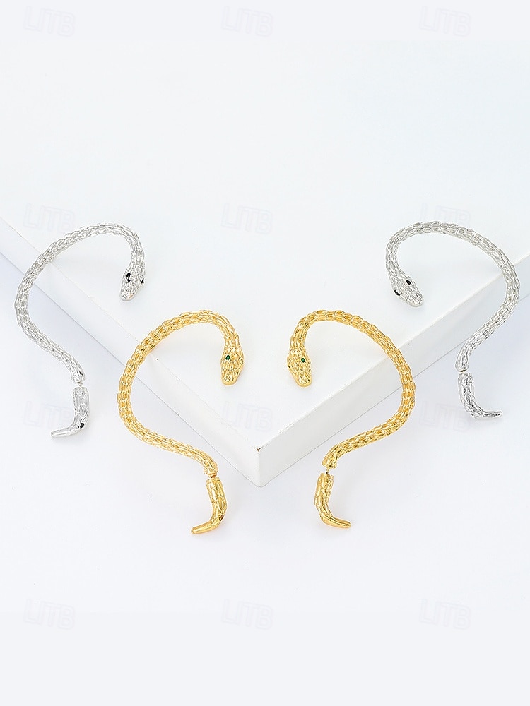 Naisten halloween-käärmekorvakorut – goottilainen käärmekorvakoru, jossa vihreät kristallisilmät, punk-tyyliset korut naamiaisiin ja cosplayhin 2026 - $5.99 –P3