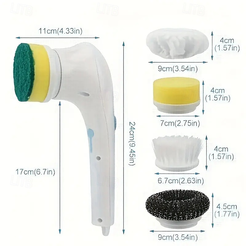 Includes 5 Interchangeable Brush Heads A Portable Rotating Scrubber And A Cordless Handheld Cleaning Brush That Can Be Used In Bathrooms Bathtubs On Wall Tiles Floors And In Kitchens. 2025 - $18.99 –P7