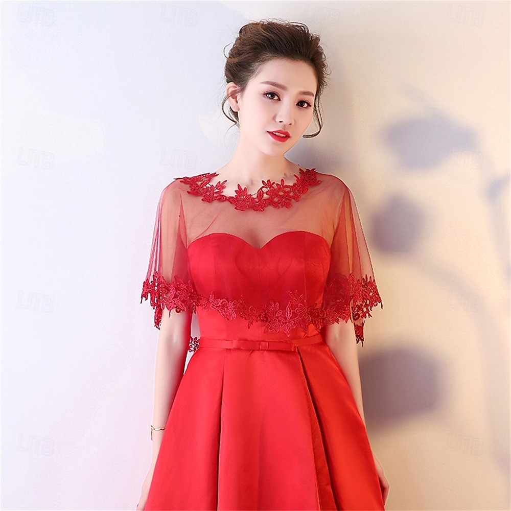 Chaquetas de bolero de encaje para novia, boda, chal, fiesta formal, graduación, noche, capa para novia, dama de honor, encogimiento de hombros 2026 - $17.49 –P10