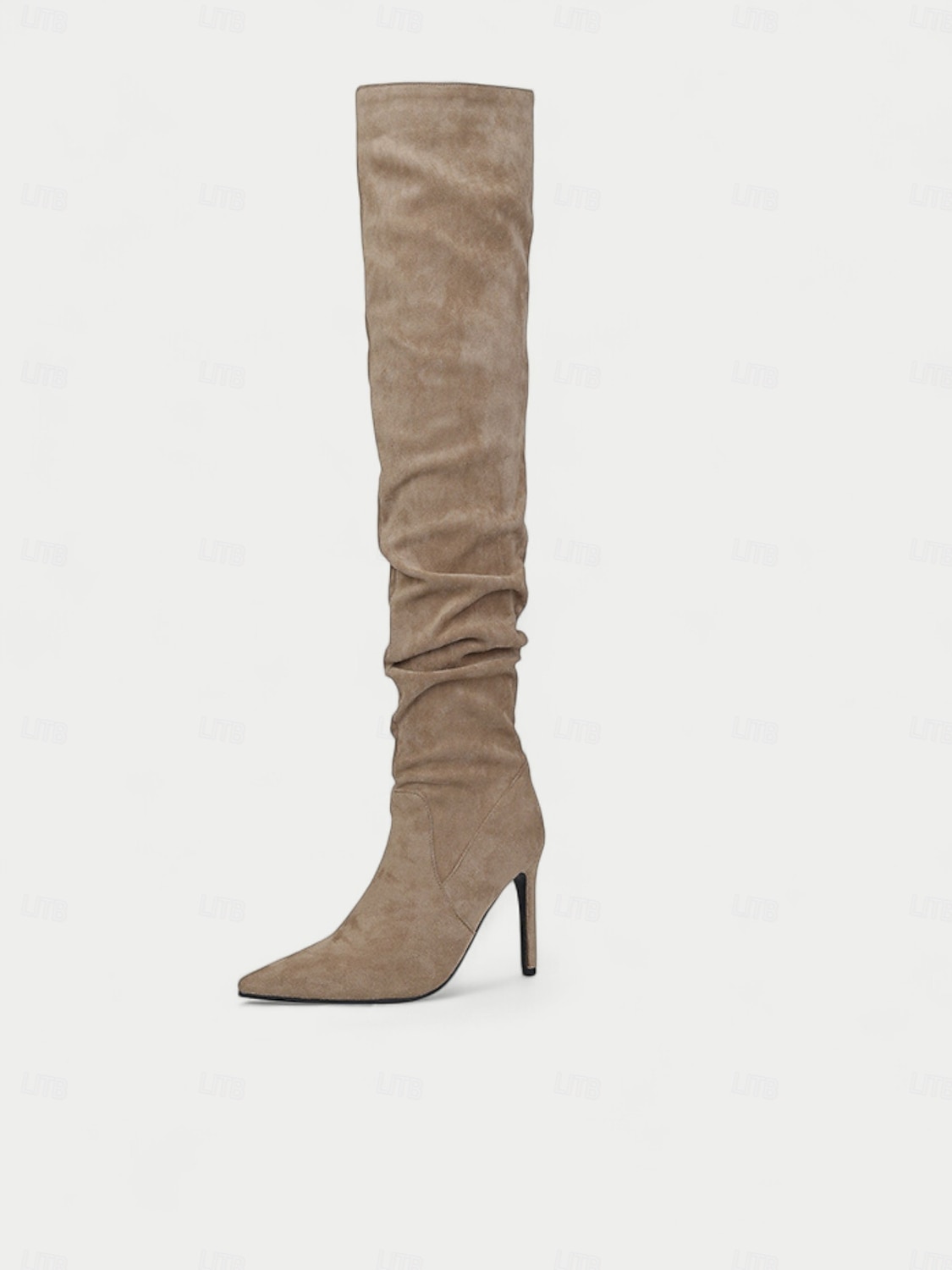 Bottes hautes pour femmes, style jambe large, convertibles au-dessus du genou, bottes à talon aiguille à bout pointu en daim pour des tenues de mode décontractées urbaines de 2025 ? $69.99 –P12