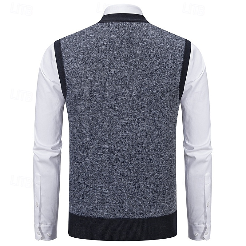 Herren Pullover Pullunder Kleid Pullover Strickjacke Strickpullover Gerippt Stricken Normale Oberteile Gestrickt Gerippt Geometrisch V Ausschnitt Mode Schals Geschäft Lässig Bekleidung Herbst Winter 2026 - $26.99 –P5