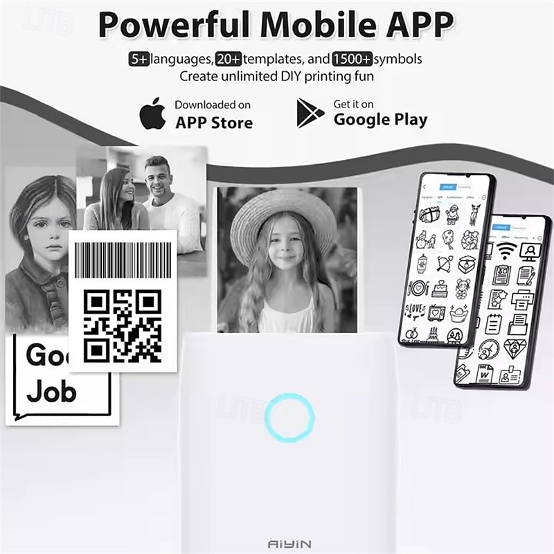 Мини-принтер для наклеек - карманный термопринтер с Bluetooth, портативный, без чернил, для учёбы, заметок, фотографий, заметок, списков, планов работы, подарков своими руками, журналов 2025 - $44.99 –P2