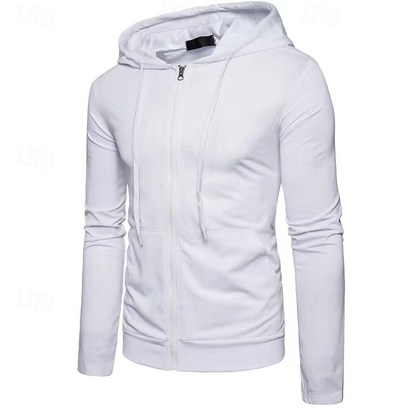 Men's Hoodie Full Zip Hoodie Light Grey Hooded Plain Zipper Pocket Casual Daily Sports & Outdoor Streetwear Cool Sportswear Spring &  Fall Clothing Apparel Hoodies Sweatshirts  Long Sleeve Loose Fit 2026 - $19.99 –P8