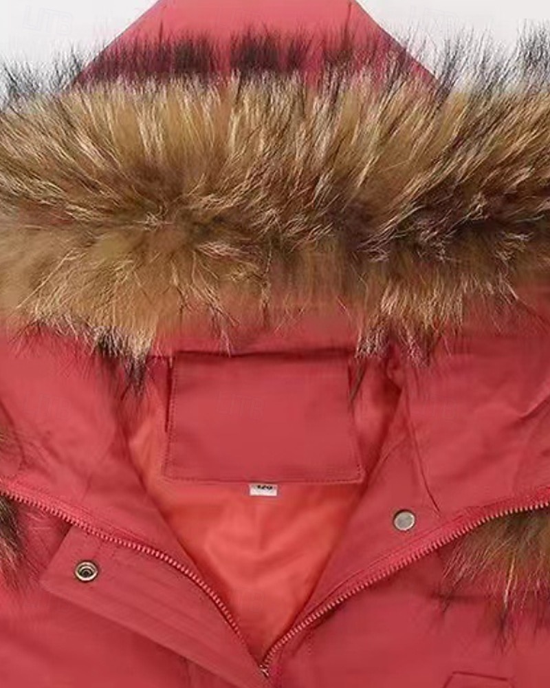 Copii Fete Jos Culoare solidă Modă Γούνινος Γιακάς Fermoar Buzunar Școală Palton Îmbrăcăminte exterioară 4-12 ani Iarnă Negru Roz Îmbujorat Roșu-aprins 2025 - $35.99 –P5
