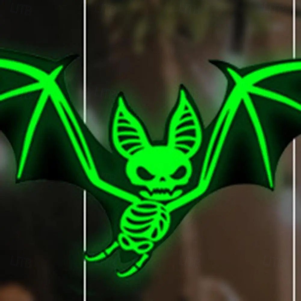 10 pezzi di decorazioni per l'atmosfera horror di Halloween, appese agli alberi con luce notturna fluorescente da pipistrello stereoscopico 3D, decorazioni per feste e case infestate del 2025 a $21.99 –P13