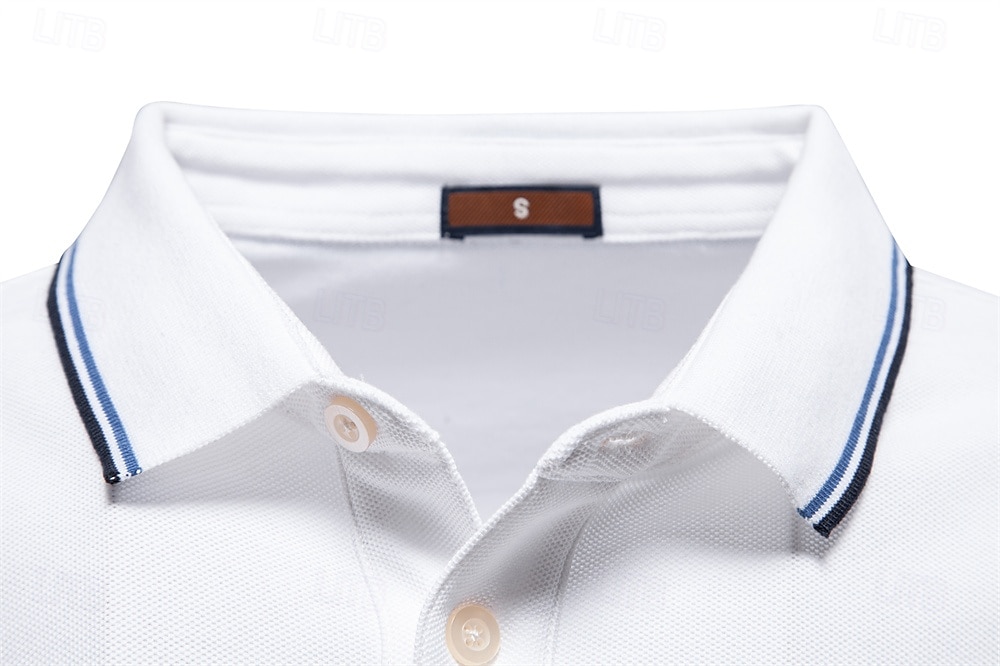 Hombre Polo Trabajo Negocio Cuello Vuelto Manga Larga Ocio Cómodo Plano Bloque de Color Puro Todas las Temporadas Ajuste regular Rojo rubí Negro Blanco Azul Marino Oscuro Gris claro Verde Ejército 2026 - $22.99 –P33