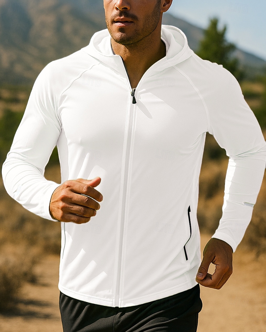 Hombre Chaqueta para correr Chaqueta para exteriores Chaqueta con capucha Bolsillo Correa Manga Larga Camiseta Ropa Deportiva Resistente al Viento Secado rápido Dispersor de humedad Transpirable 2025 - $21.59 –P5