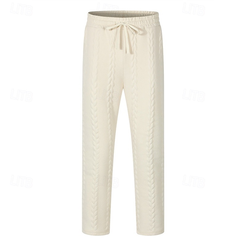 Homens Calças Esportivas Calças Jacquard Com Cordão Bolsos Tecido Conforto Esportes Diário Moda Casual Preto Branco Micro-Elástica de 2025 por $17.99 –P5