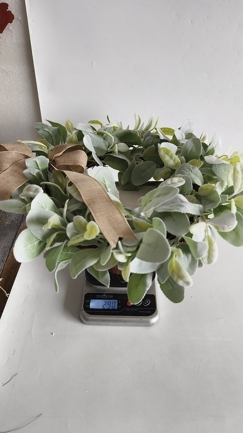 2026年 玄関用のクリスマスリース、人工の緑の羊の耳の葉のガーランド、フェイク植物のつる、庭のドアの吊り下げ、リビングルームと窓の壁の装飾  コレクション – $31.99 –P10