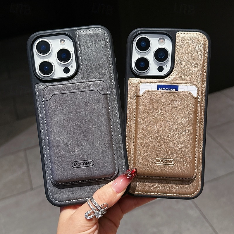 telefon Etui Til iPhone 17 Pro Max 17 Air 16 15 14 Pro Max Plus 16e 13 Pro Max Bakdeksel Magnetisk Kortspor Støtsikker Kontor / Bedrift TPU PU lær 2026 - $20.99 –P4