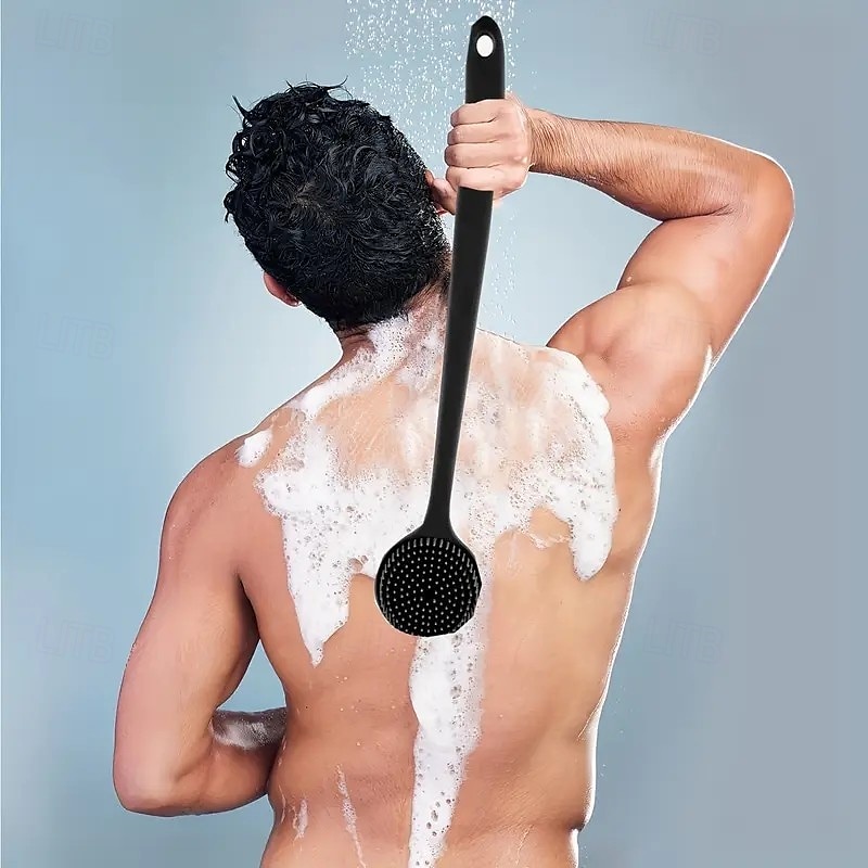 spazzola da bagno in silicone con manico lungo – spazzola esfoliante per la schiena con setole morbide, adatta a tutti i tipi di pelle, resistente &strumento per la doccia domestica igienico e facile del 2025 a $13.99 –P2