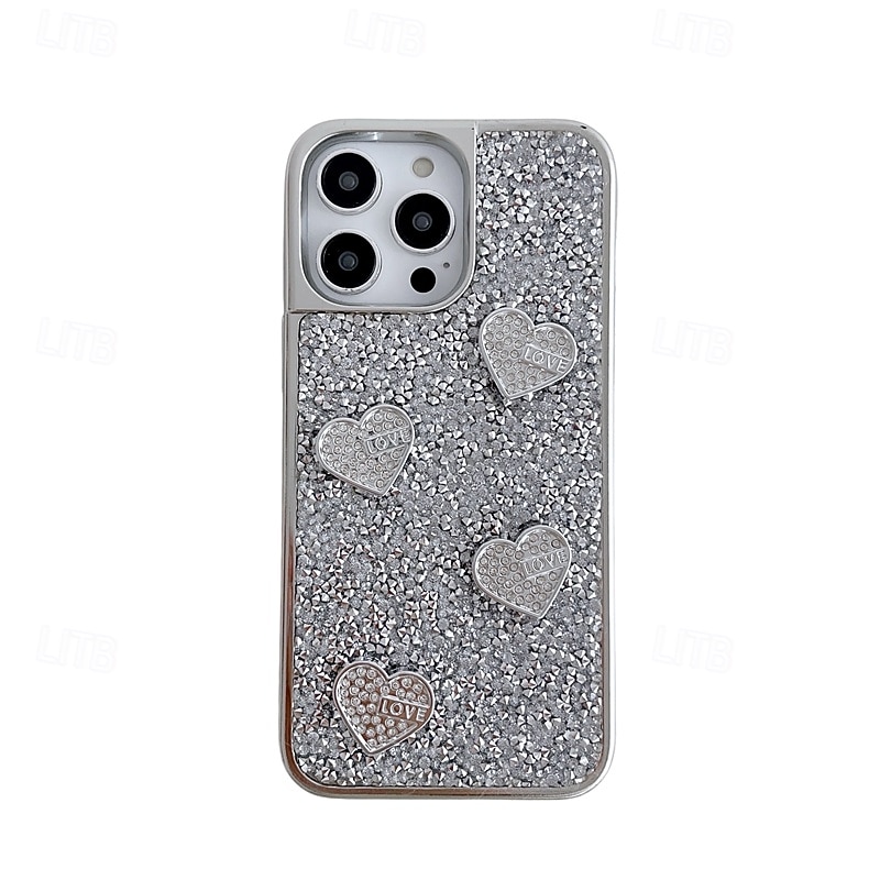 telefono Custodia Per iPhone 16 15 14 Pro Max Plus 16e 13 Pro Max Copertura Posteriore Glitter scintillanti Resistente agli urti Cuore PC del 2025 a $11.99 –P1