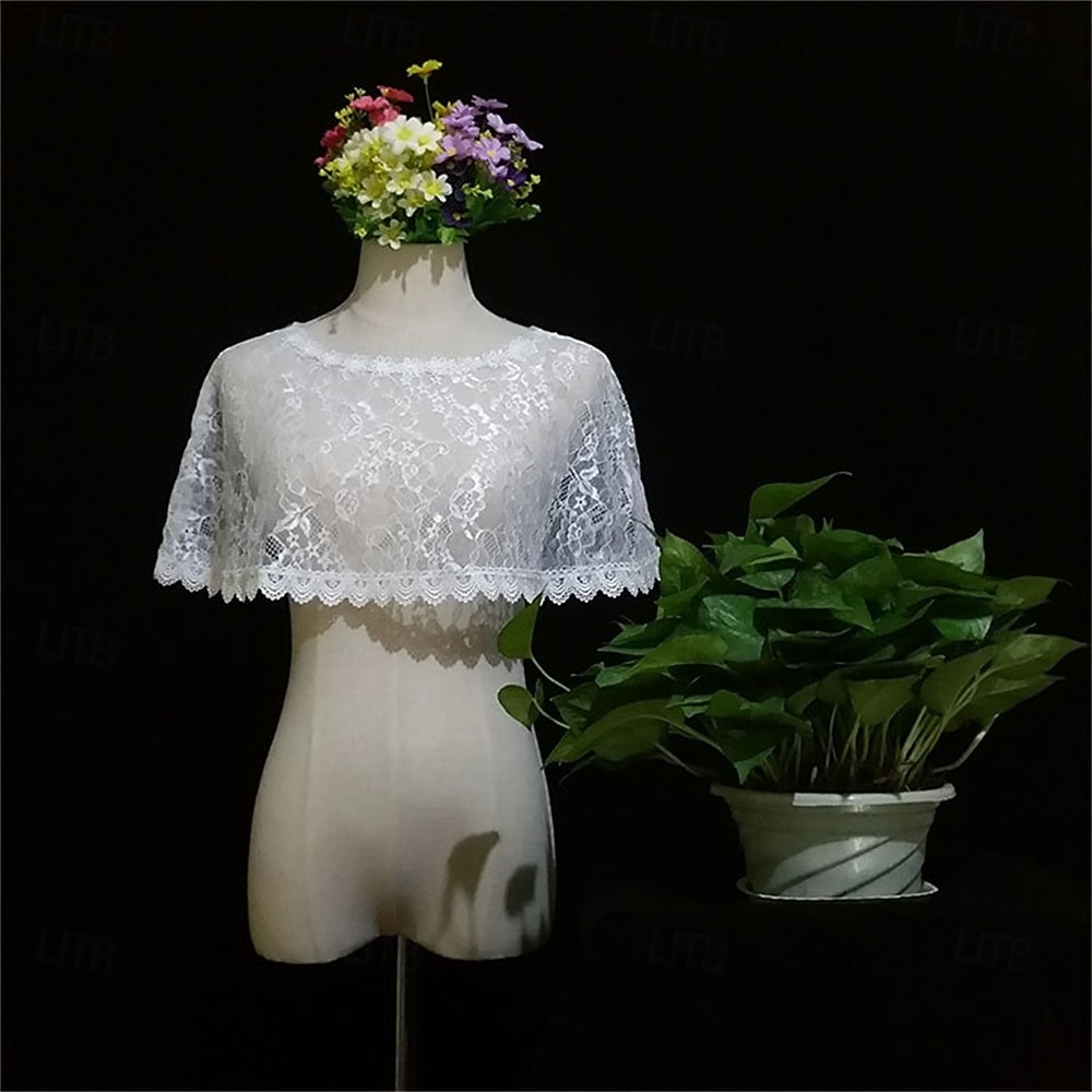 Обертывания матери Элегантный стиль Защита от солнца С короткими рукавами Кружева Свадебные накидки С Кружева Назначение Официальные Лето 2025 - $14.99 –P8
