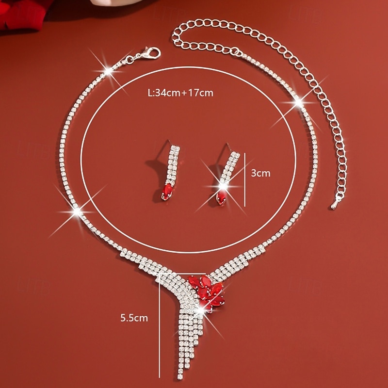 Korusetti 3kpl Tekojalokivi Metalliseos Korvakorut Kaulakorut Naisten Tyylikäs Vintage siro Geometrinen Geometrinen Korusetti Käyttötarkoitus Häät Juhla Häävieras 2026 - $27.99 –P1