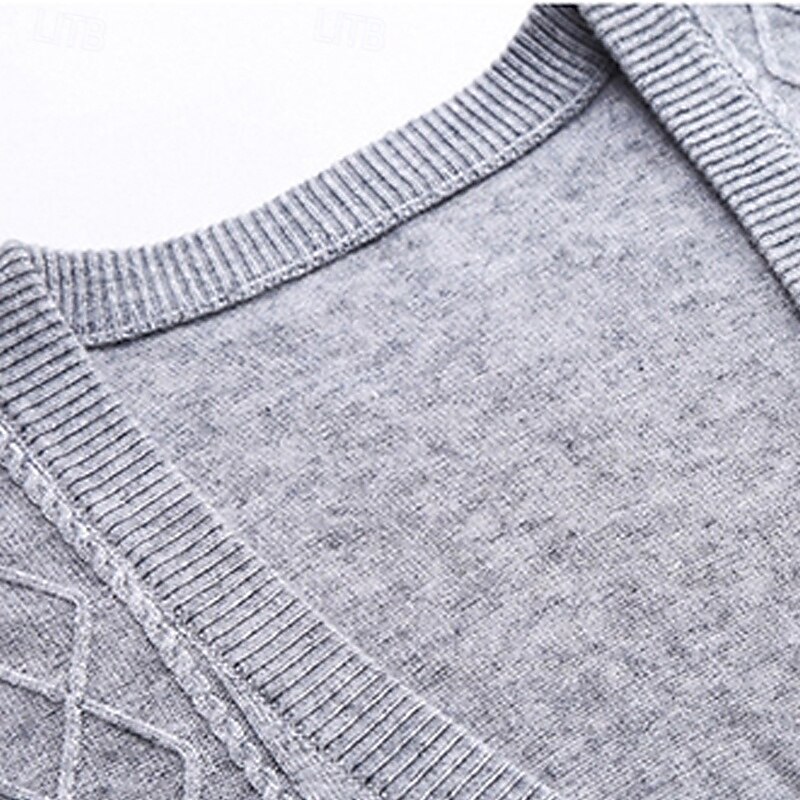 Herren Pullover Kleid Pullover Strickjacke Strickpullover Gerippt Stricken Normale Oberteile Gestrickt Gerippt Einfach V Ausschnitt Mode Schals Lässig Alltagskleidung Bekleidung Herbst Winter 2025 - $41.99 –P5