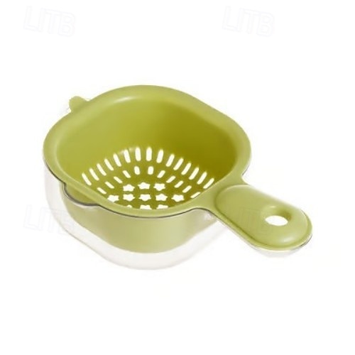Cestello scolapasta da cucina a doppio strato da 3 pezzi con manico – colino ispessito per uso alimentare per lavare frutta e verdura, cestello da cucina multifunzionale del 2025 a $12.99 –P3