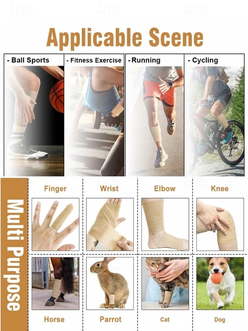 fasce elastiche sportive autoadesive colorate, fasce di supporto flessibili per ginocchia, dita, caviglie, polsi, spalle e articolazioni, protezione muscolare e prevenzione degli infortuni del 2025 a $3.49 –P18