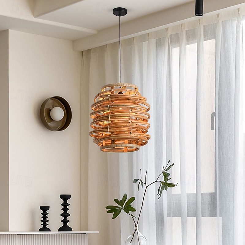Lustre de teto moderno com iluminação LED estilo zen do sudeste asiático, luminária pendente com abajur decorativo, luminária pendente para quarto e sala de estar de 2025 por $279.99 –P2