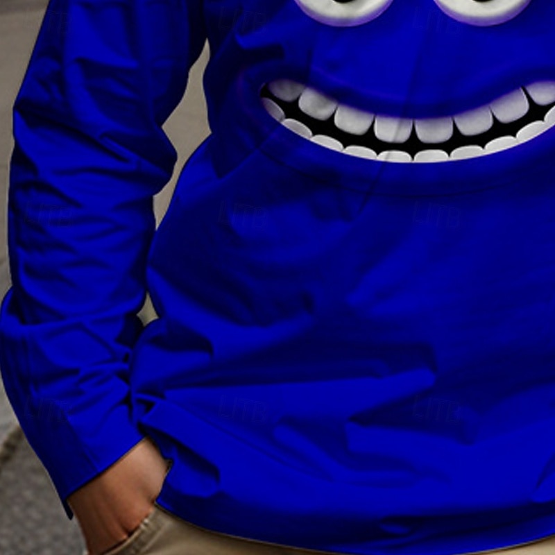 Pojkar tecknat roligt leende ansikte t-shirt långärmad 3D-tryck höst vintermode grundläggande barn 4-12 år rund hals utomhus casual daglig normal passform 2025 - $13.99 –P8