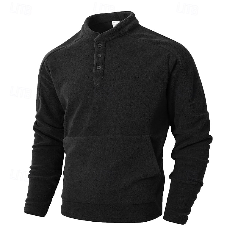 Per uomo Maglia Felpa in pile Felpa con cappuccio abbottonata Nero Verde scuro Cachi Caffè Grigio Colletto Mao Semplice Patchwork Sport & Outdoor Casuale Quotidiano Streetwear Cool Abbigliamento del 2025 a $27.99 –P6