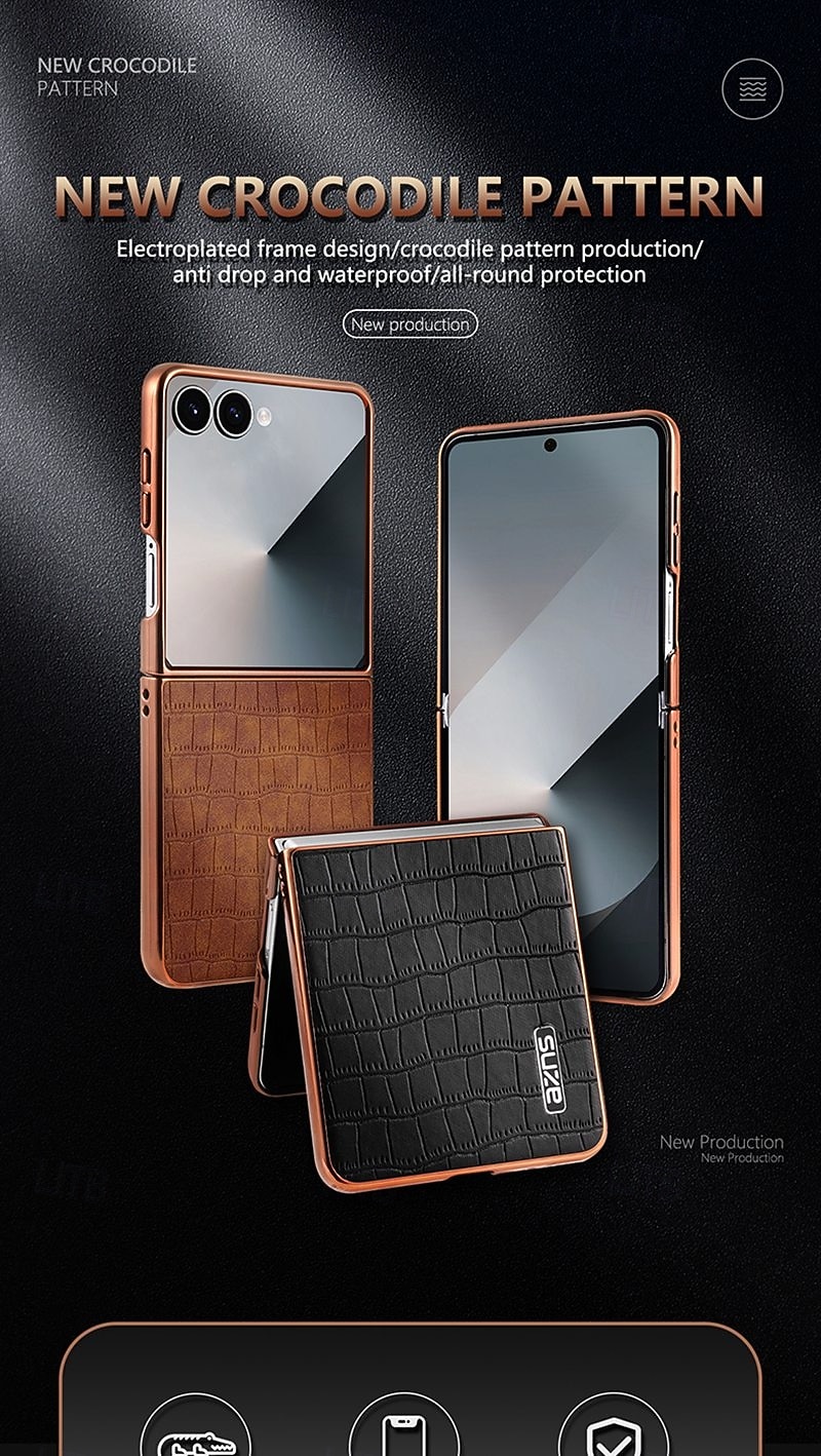 2025年 電話 ケース 用途 サムスンのギャラクシー Zフリップ7 Zフリップ6 Z Flip 5 Z Flip 4 バックカバー 耐衝撃 レトロ風 TPU PUレザー  コレクション – $13.99 –P1