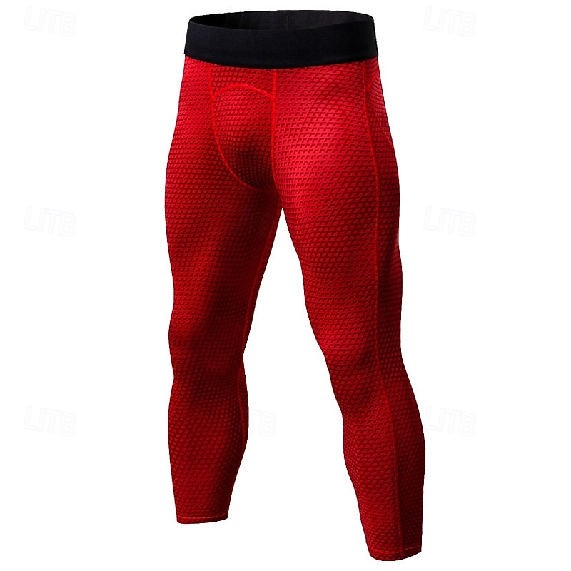 Men's Compression Pants Compression Tights Leggings Sports Baselayer 3D High Waist Bottoms Athleisure Gym Workout Fall Quick Dry Gym Basketball Athletic Regular Fit Sportswear Activewear Solid Colored 2025 - $18.99 –P4