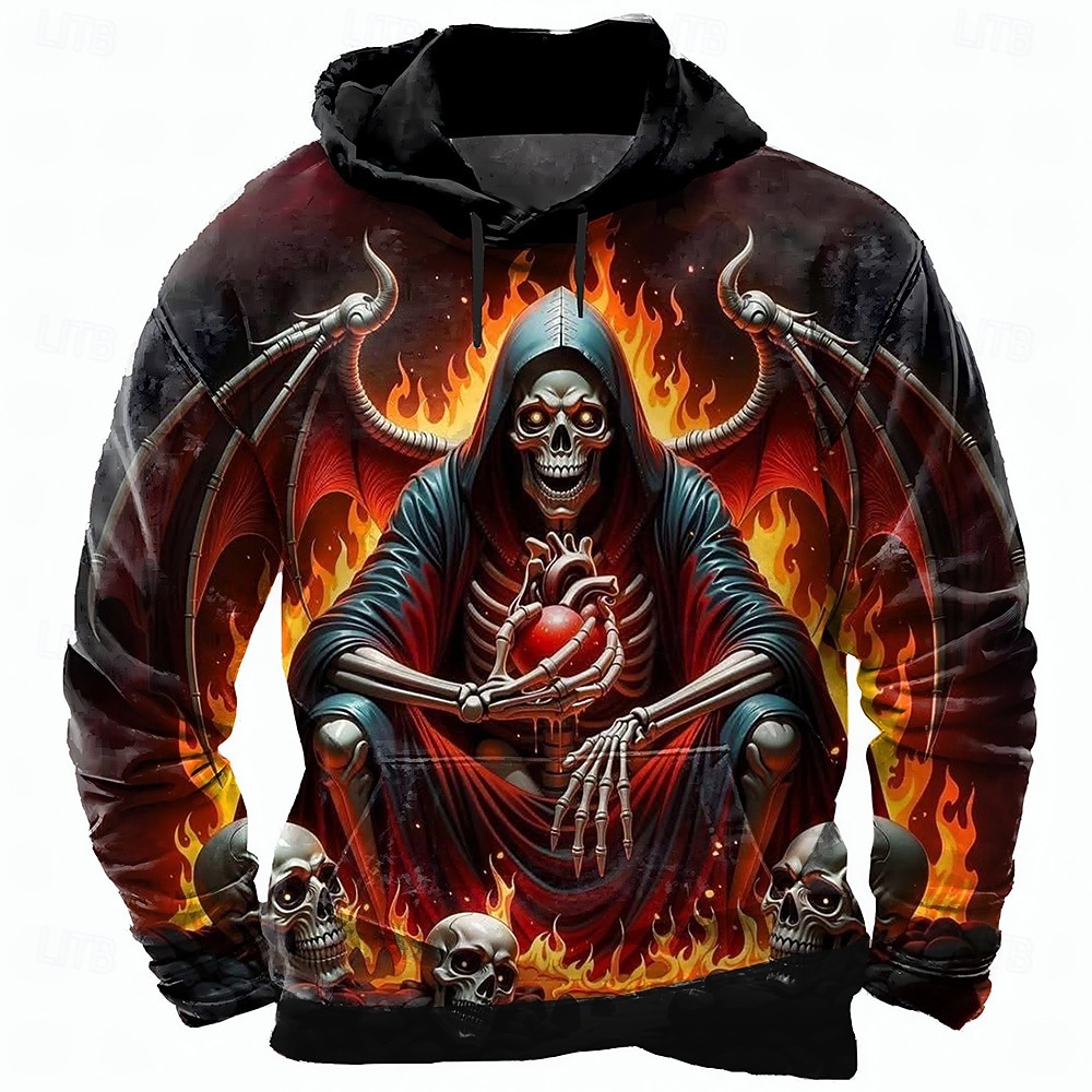 Per uomo La Morte Mietitrice Felpa con Cappuccio Felpa Punk Esagerato Gotico Casual Manica Lunga Girocollo Con Cappuccio Club Abbigliamento casual alla moda Giallo Rosso Verde Coulisse Autunno Inverno del 2026 a $28.99 –P2
