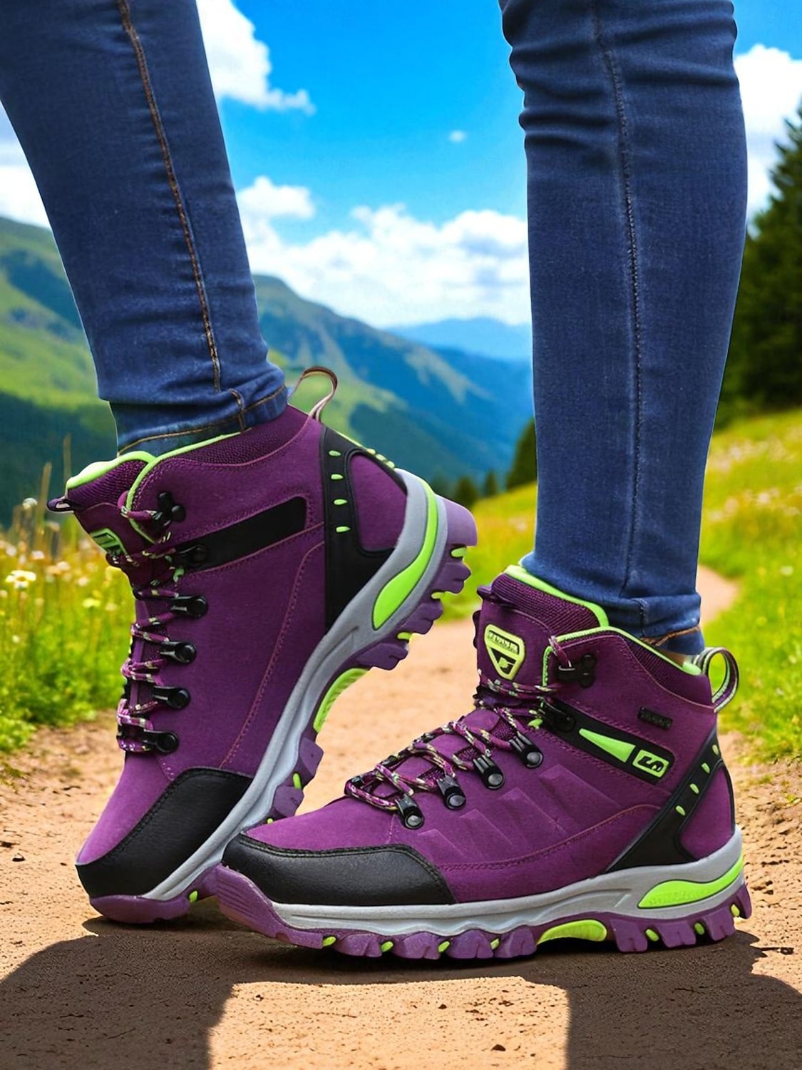 Wasserdichte Wanderstiefel für Damen – violette High-Top-Outdoor-Trailschuhe mit Knöchelstütze für Trekking, Camping und Bergabenteuer 2026 - $46.99 –P4