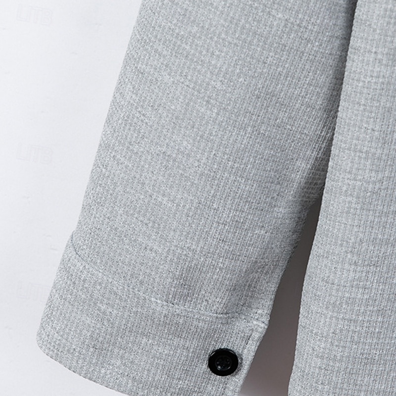 Муж. Рубашка Летняя рубашка Повседневная рубашка Пляжная рубашка Кнопка рубашка Черный Белый Винный Темно-зеленый Хаки Длинный рукав Полотняное плетение Воротник-стойка Отпуск Гавайский Карман Одежда 2025 - $28.99 –P10