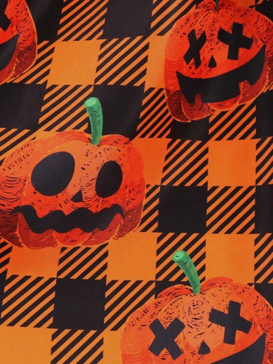 Halloween Femmes Robe Midi Robe trapèze Occasionnel Quotidien Fête Coupe régulière Potiron manche longue Col carré Jaune foncé Noir Jaune Orange Été Printemps Automne de 2025 ? $29.99 –P8